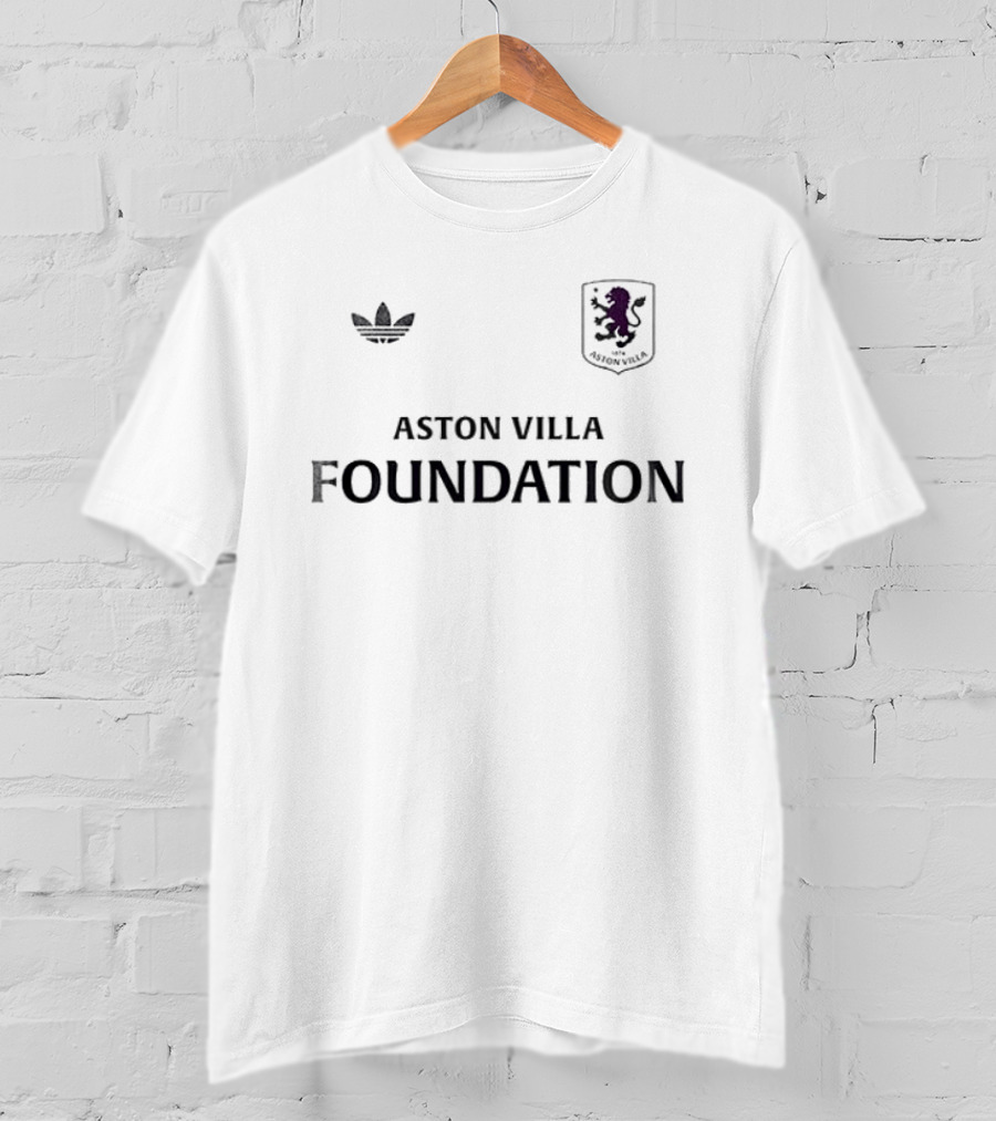 Aston Villa Foundation Adidas Collaboration With Crest And UEL Winners Name And Number T-Shirt