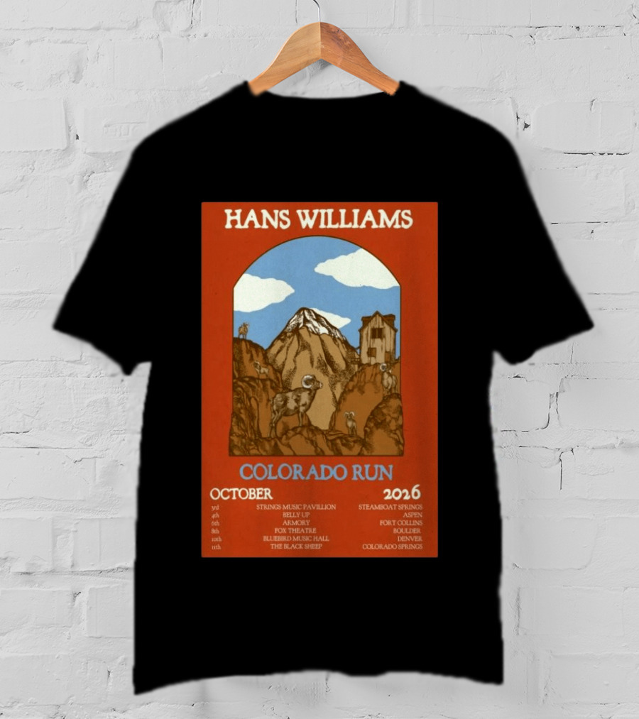Hans Williams Colorado Run October 2026 Steamboat Springs Aspen Fort Collins Boulder Denver Colorado Springs T-Shirt