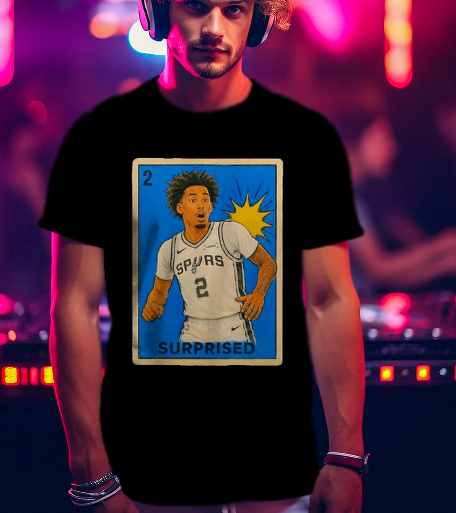 Surprised Dylan Harper Spurs Basketball Card T-Shirt
