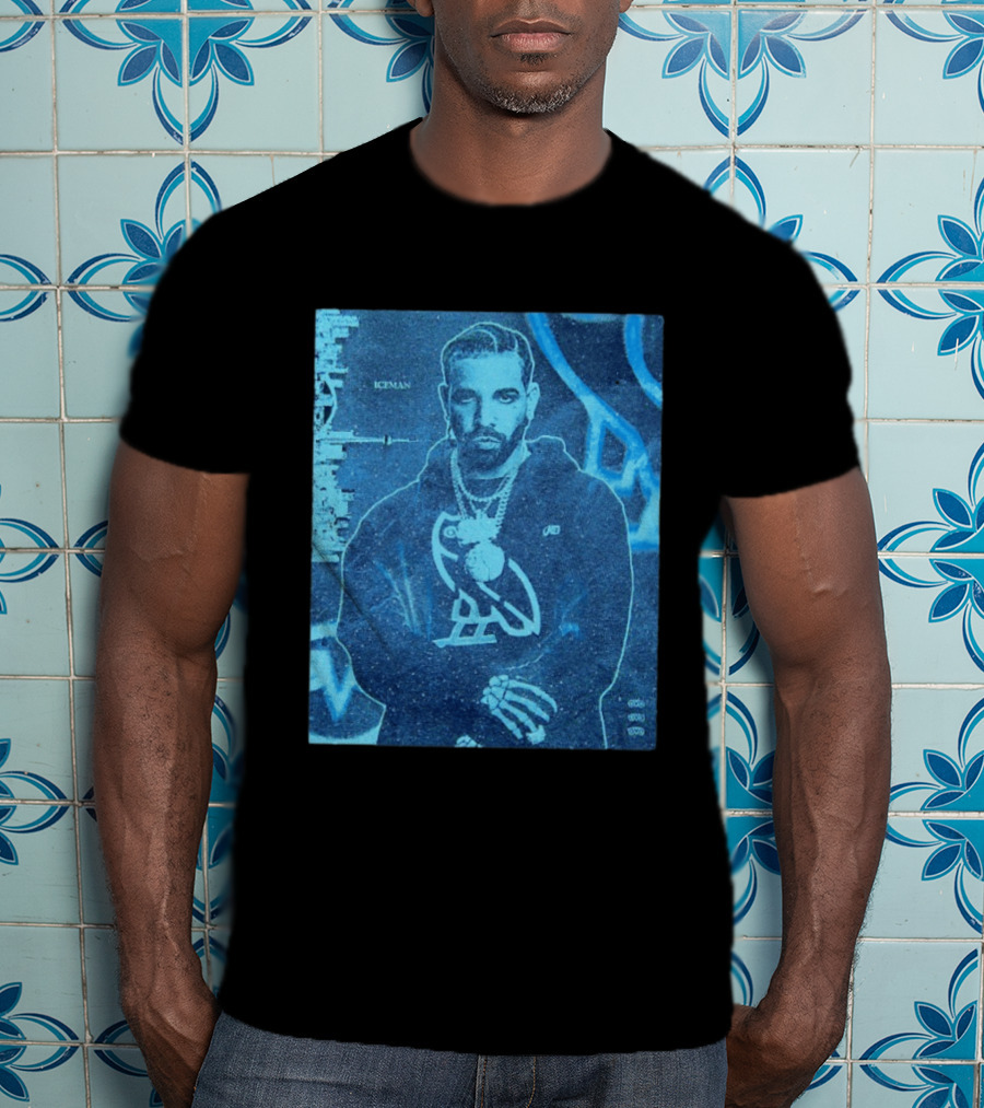 ICEMAN Owl Graphic Drake Blue Portrait With City Skyline T-Shirt