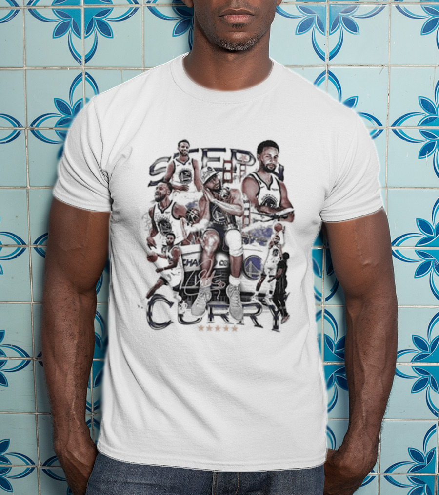 Golden State Warriors Steph Curry Night Night Action Pose Collection T-Shirt