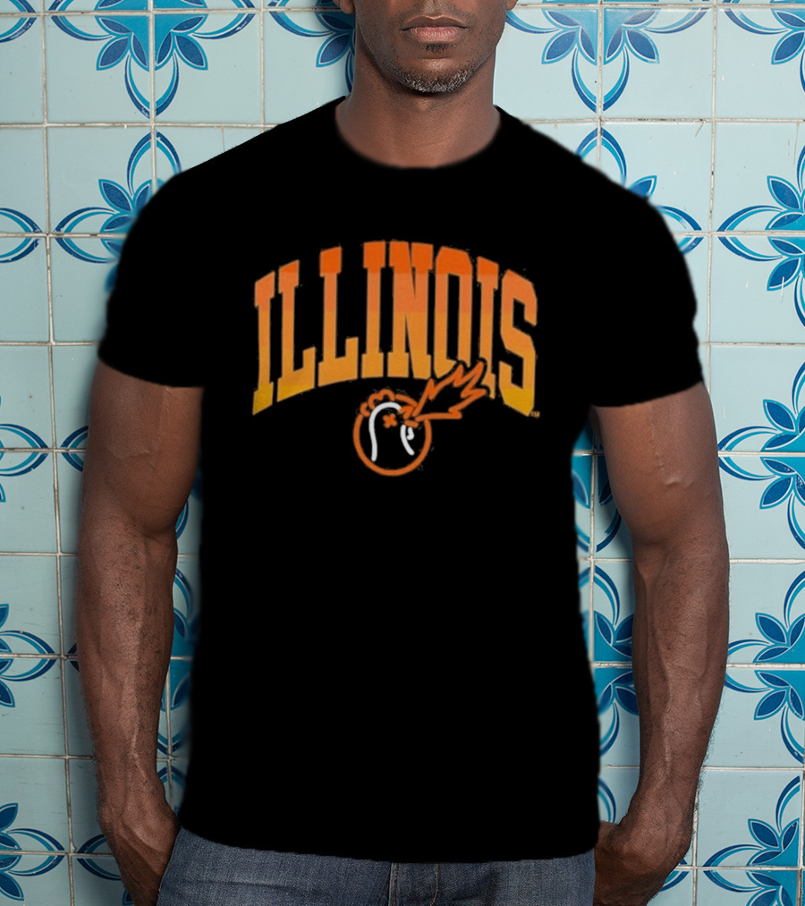 Illinois Hot Ones Heat Chart Flame Orange T-Shirt