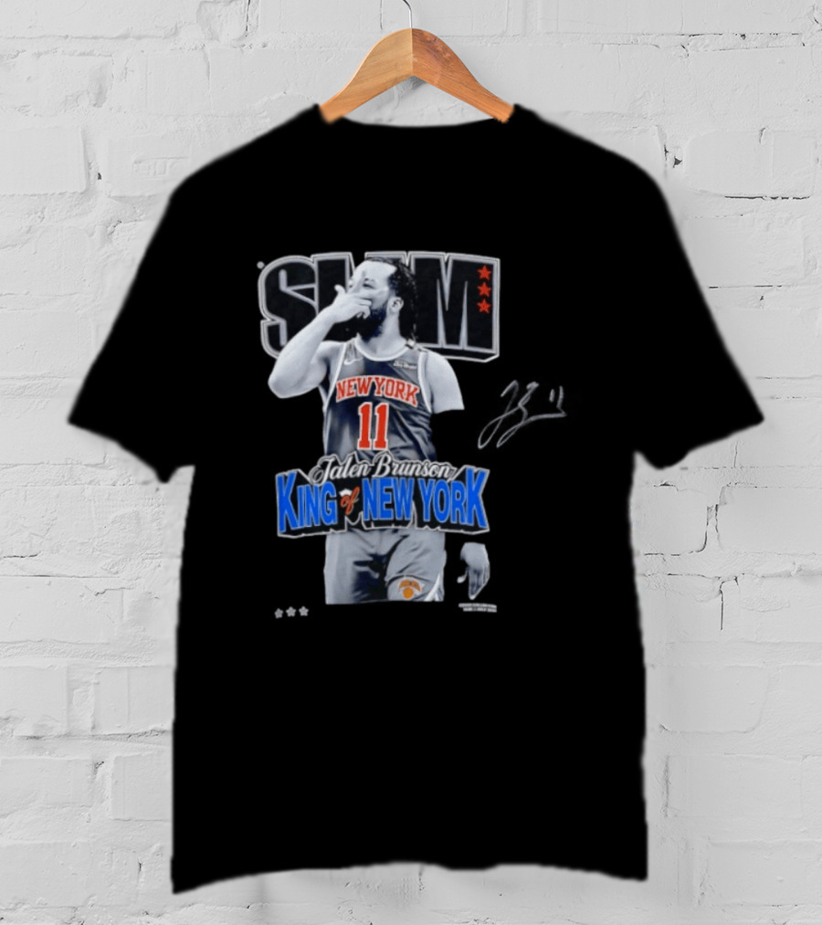 Slam Jalen Brunson King Of New York Knicks 11 Autographed Cover T-Shirt