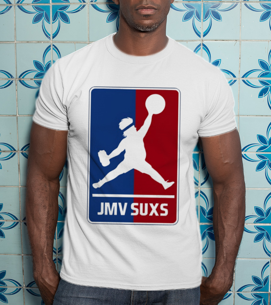 JMV SUXS MLB Jumpman Overweight Baseball Pitcher T-Shirt