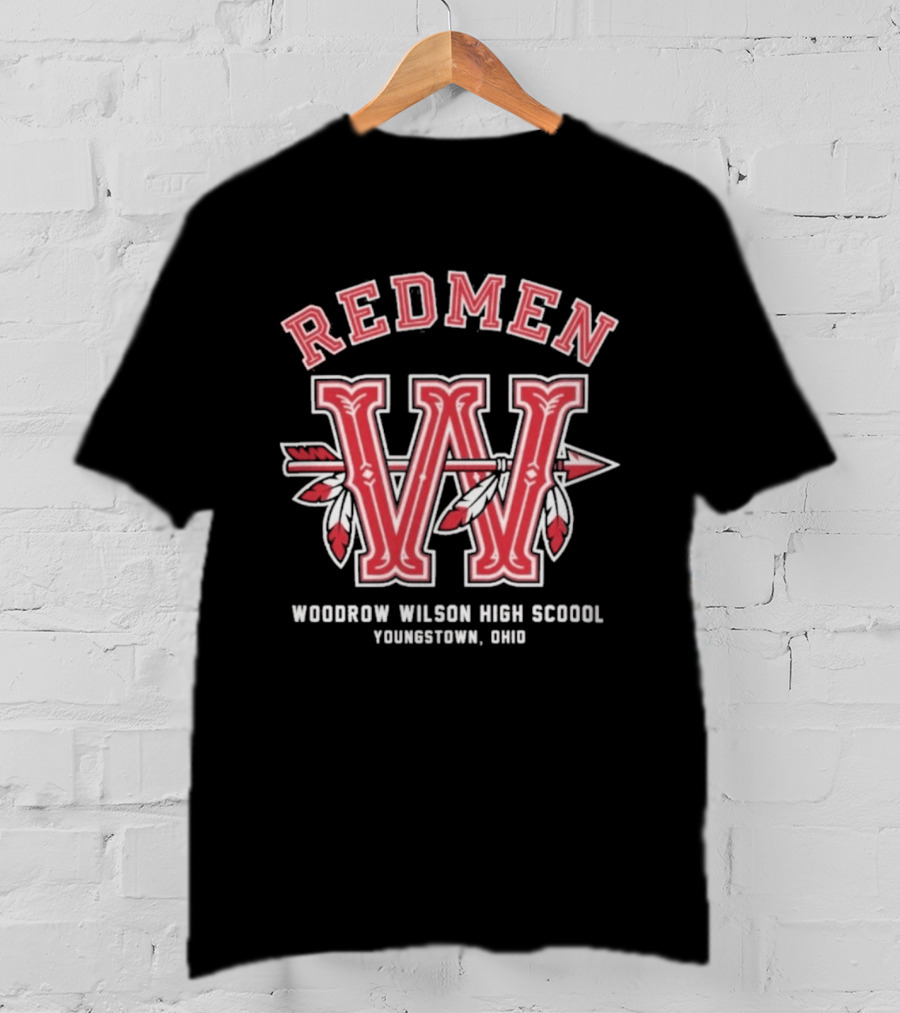 Redmen Woodrow Wilson High School Youngstown Ohio W Arrow Feathers T-Shirt