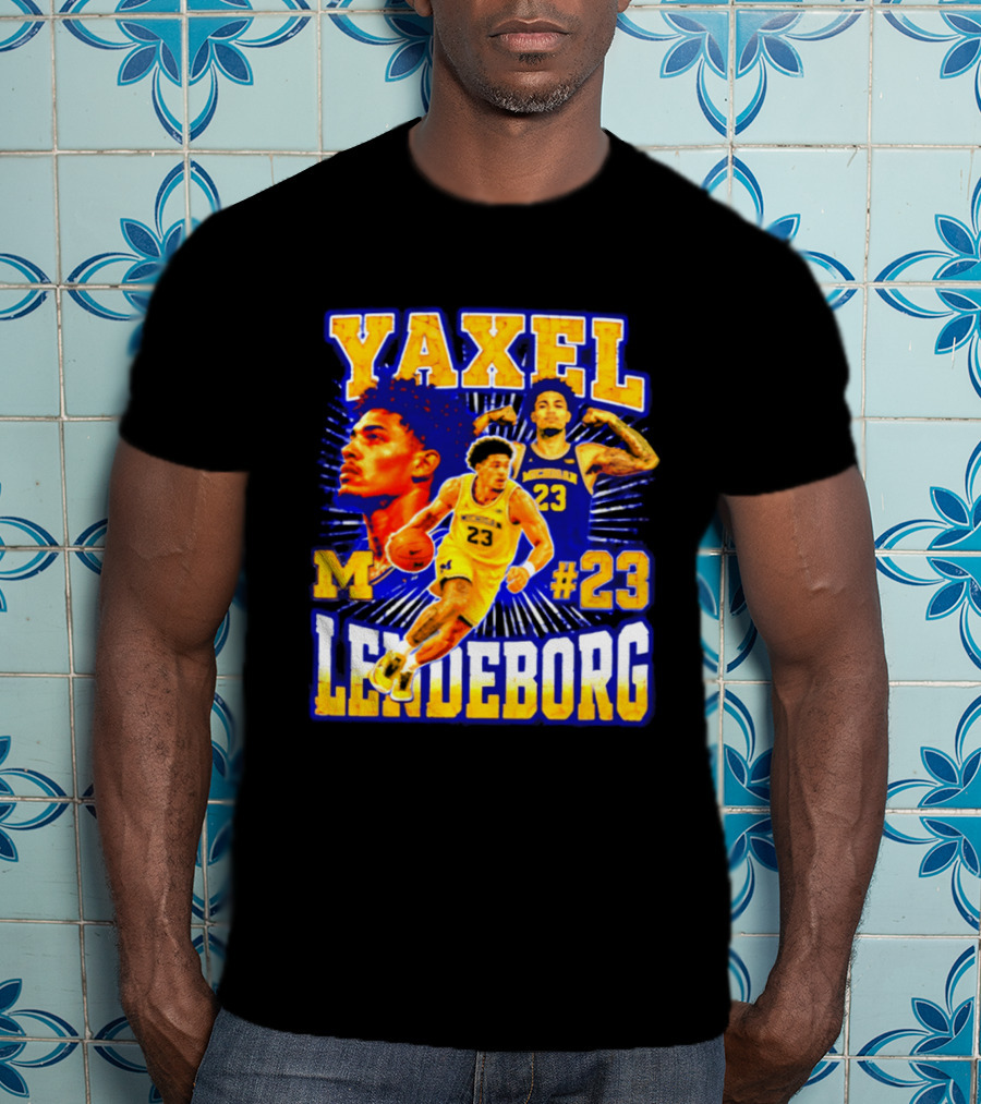 Yaxel Lendeborg Michigan Wolverines M #23 Basketball Player T-Shirt