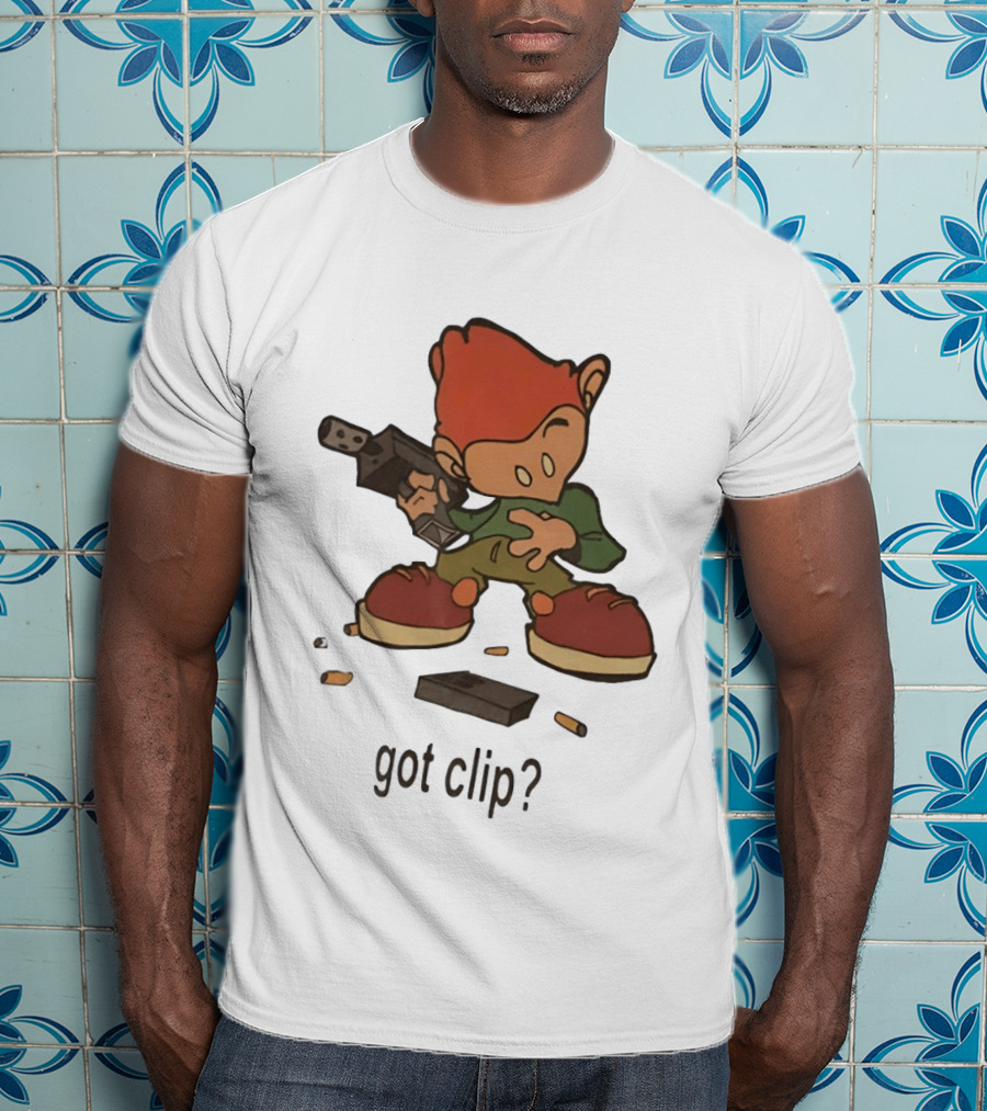 Pico Got Clip Gun Ammo Magazine Casings Retro Cartoon T-Shirt