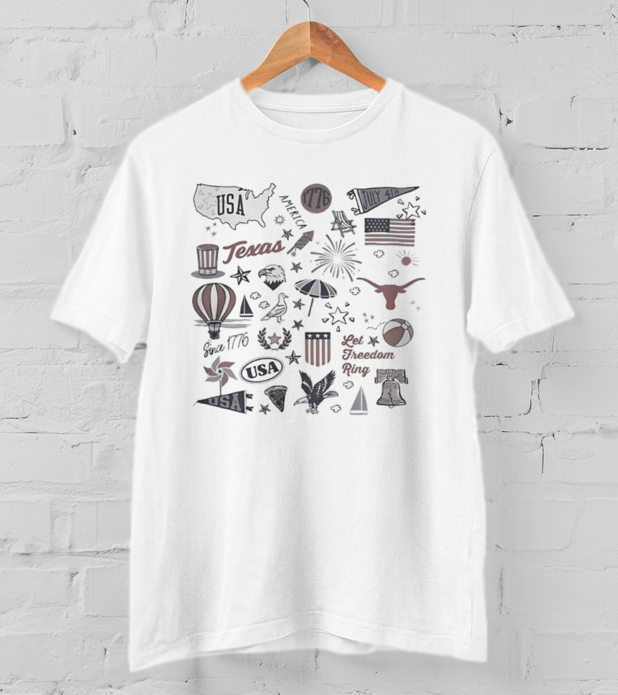 Texas Longhorns Let Freedom Ring USA 250th Celebration T-Shirt