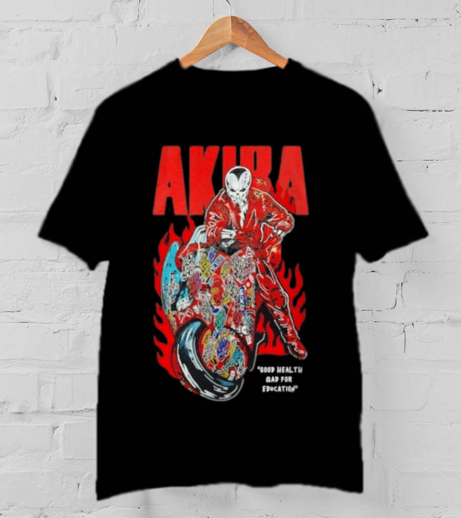 Akira Good For Health Bad For Education Iconic Motorcycle T-Shirt