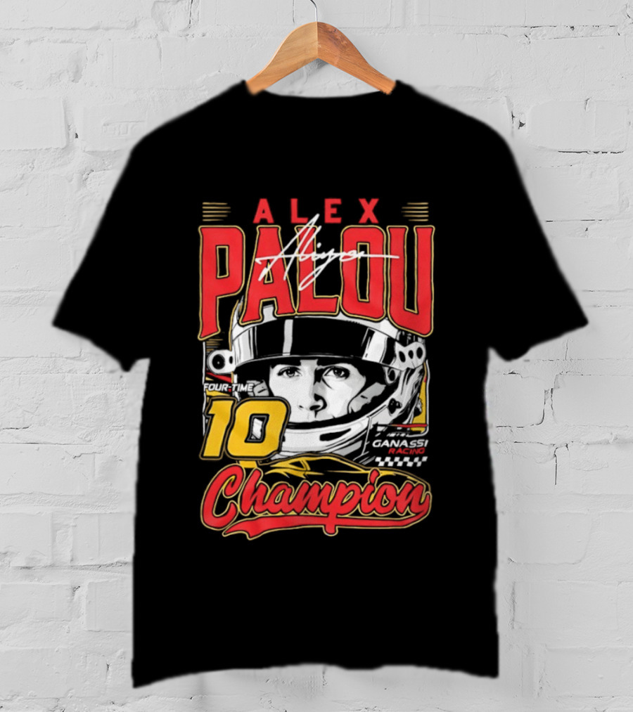 Alex Palou Autograph 10 Champion Racing Helmets T-Shirt