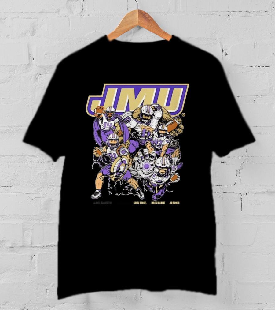 JMU Marvel Super Hero James Madison Dukes Football Team T-Shirt