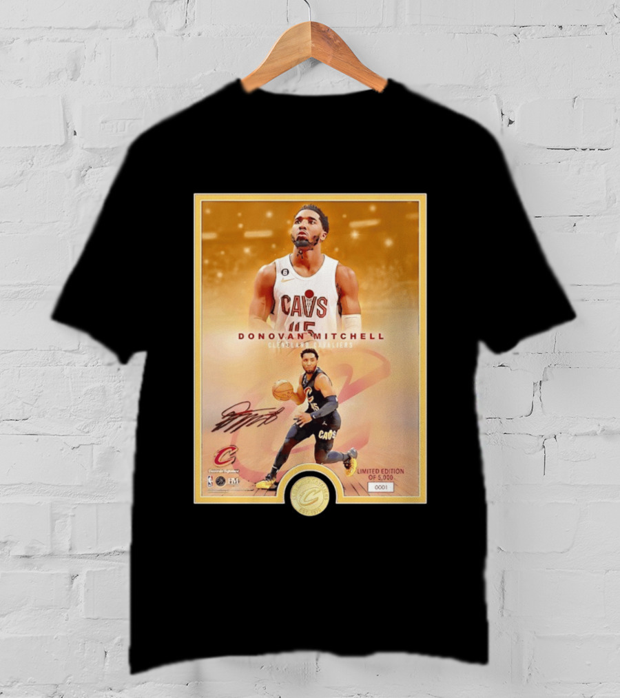 Donovan Mitchell Cleveland Cavaliers Limited Edition Bronze Coin Photo Mint T-Shirt
