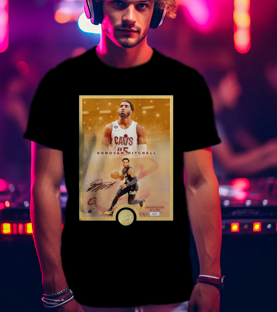Donovan Mitchell Cleveland Cavaliers Limited Edition Bronze Coin Photo Mint T-Shirt