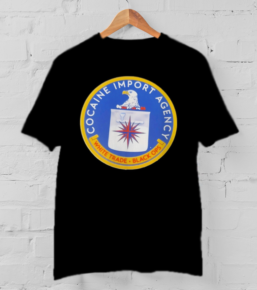 Cocaine Import Agency Eagle Emblem White Trade Black Ops T-Shirt