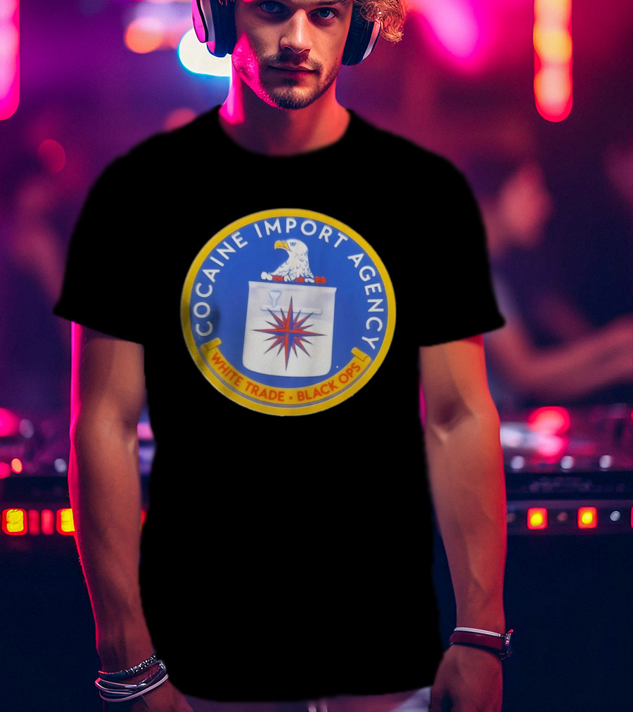Cocaine Import Agency Eagle Emblem White Trade Black Ops T-Shirt