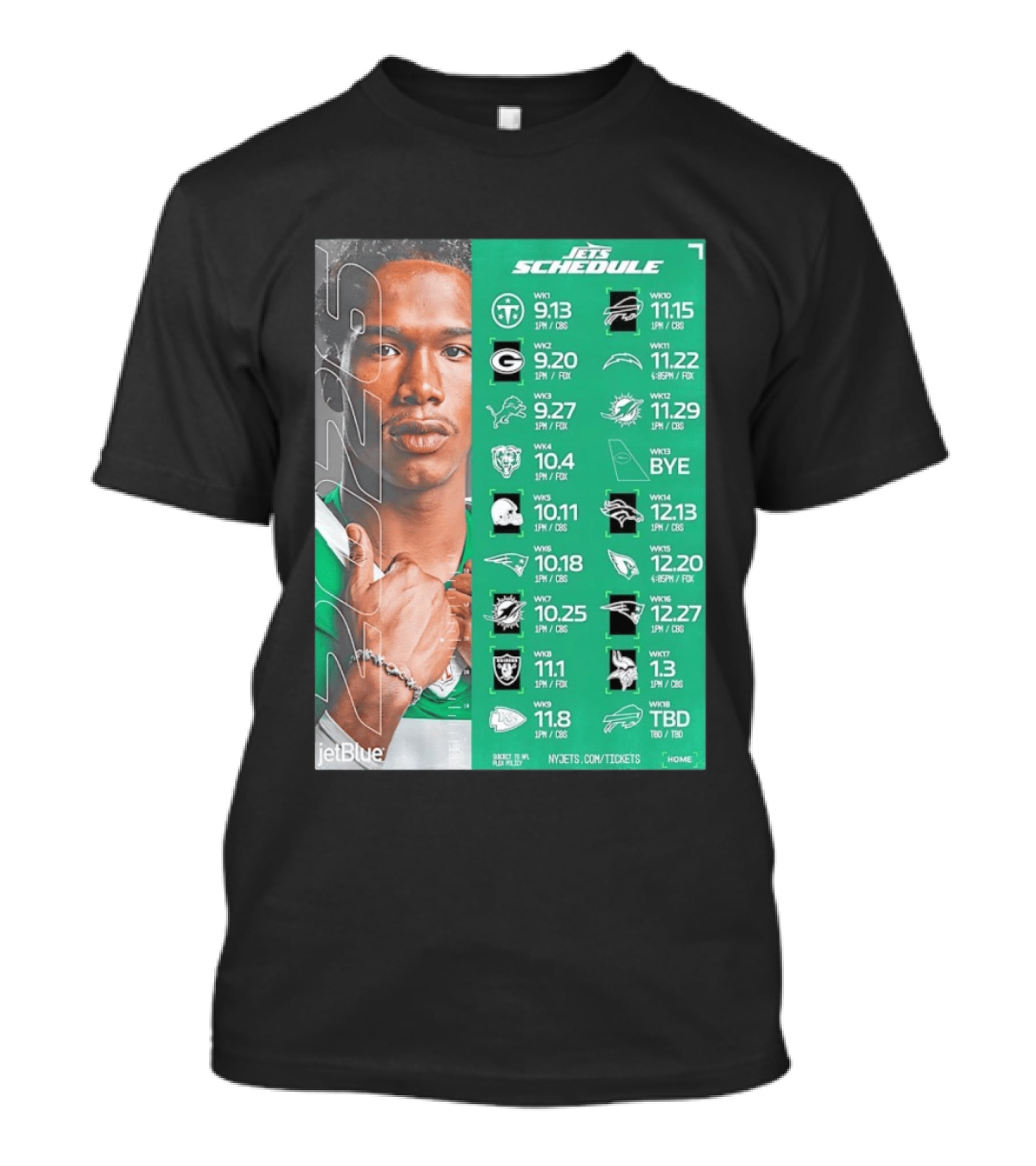 New York Jets 2026 Schedule NFL Matchups And Dates T-Shirt