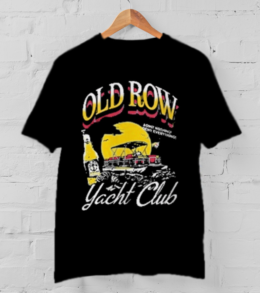 Old Row Yacht Club Retro Nautical Theme With Sailboat And Sunset T-Shirt
