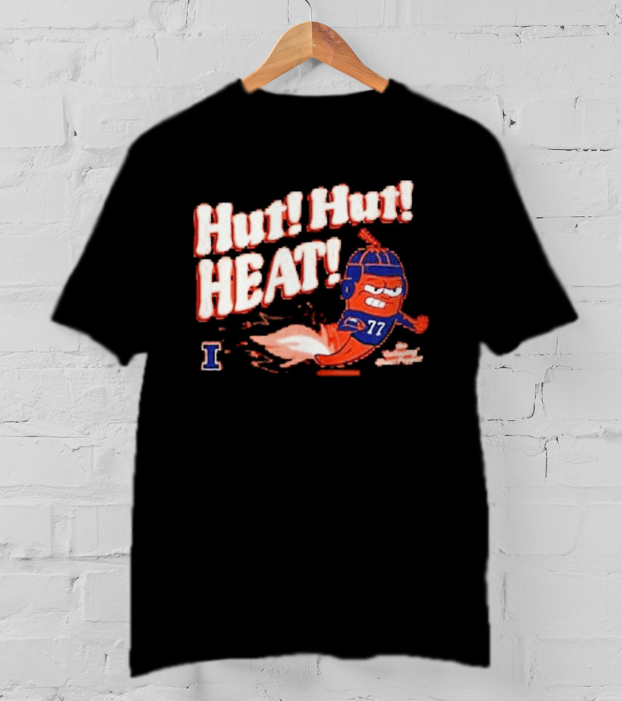 Illinois Galloping Ghost Pepper Hut Hut Heat Football 77 T-Shirt