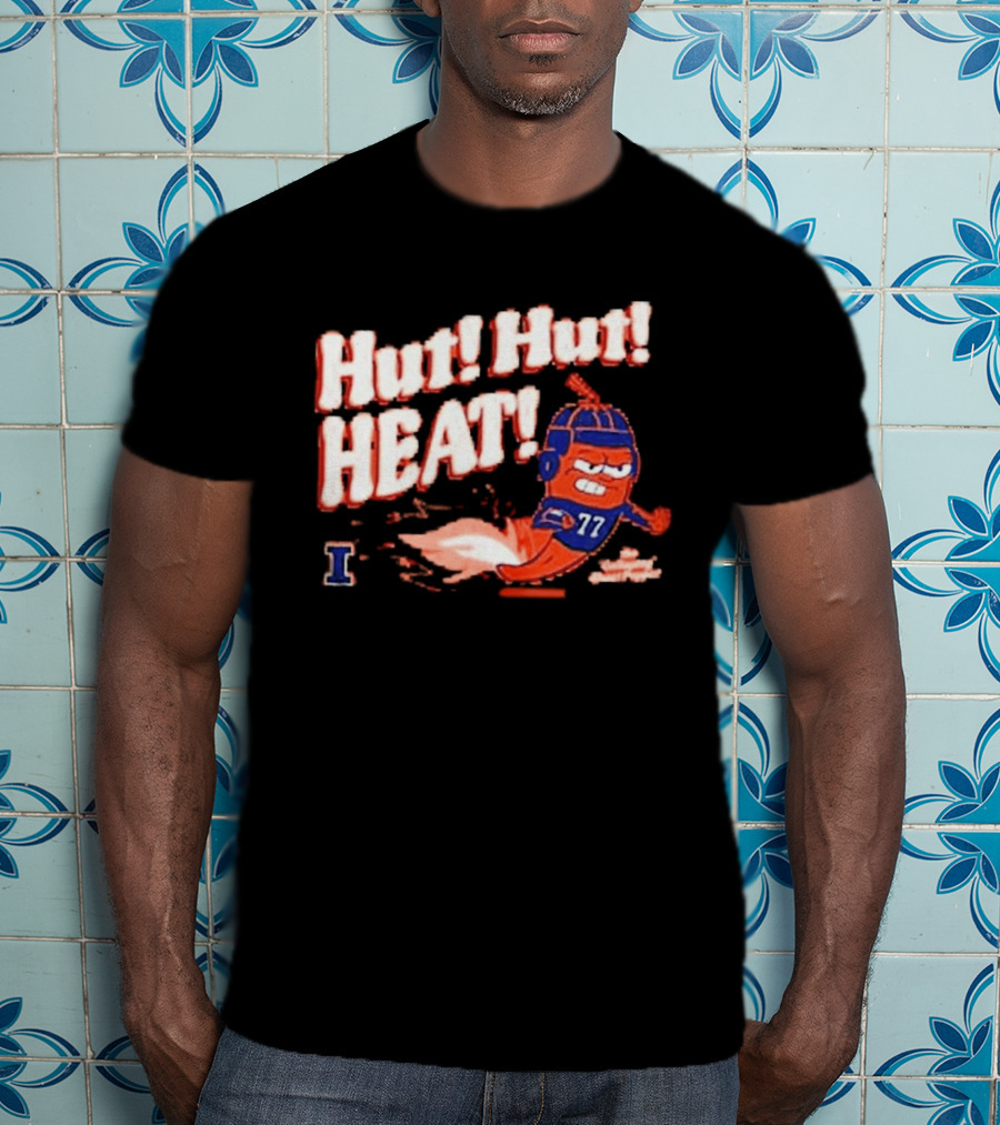 Illinois Galloping Ghost Pepper Hut Hut Heat Football 77 T-Shirt