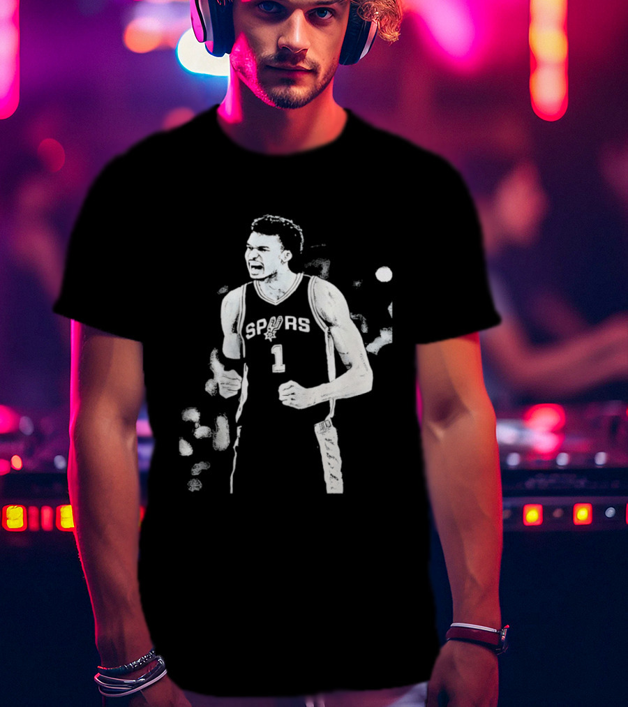 Victor Wembanyama Spurs Number 1 Basketball Jaelen Molina T-Shirt