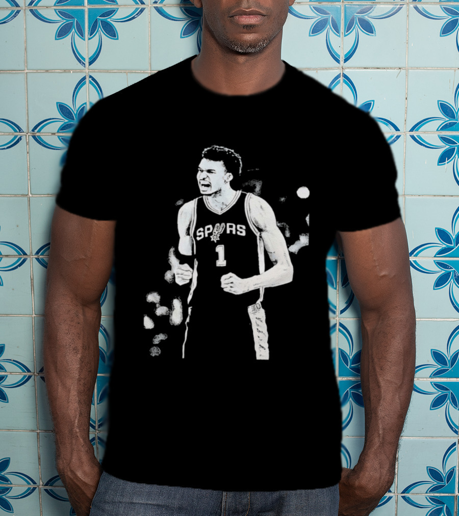 Victor Wembanyama Spurs Number 1 Basketball Jaelen Molina T-Shirt