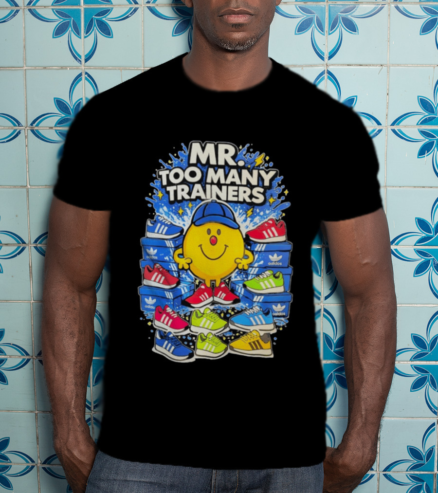 Mr Too Many Trainers Adidas Shoe Boxes Fun Sports T-Shirt