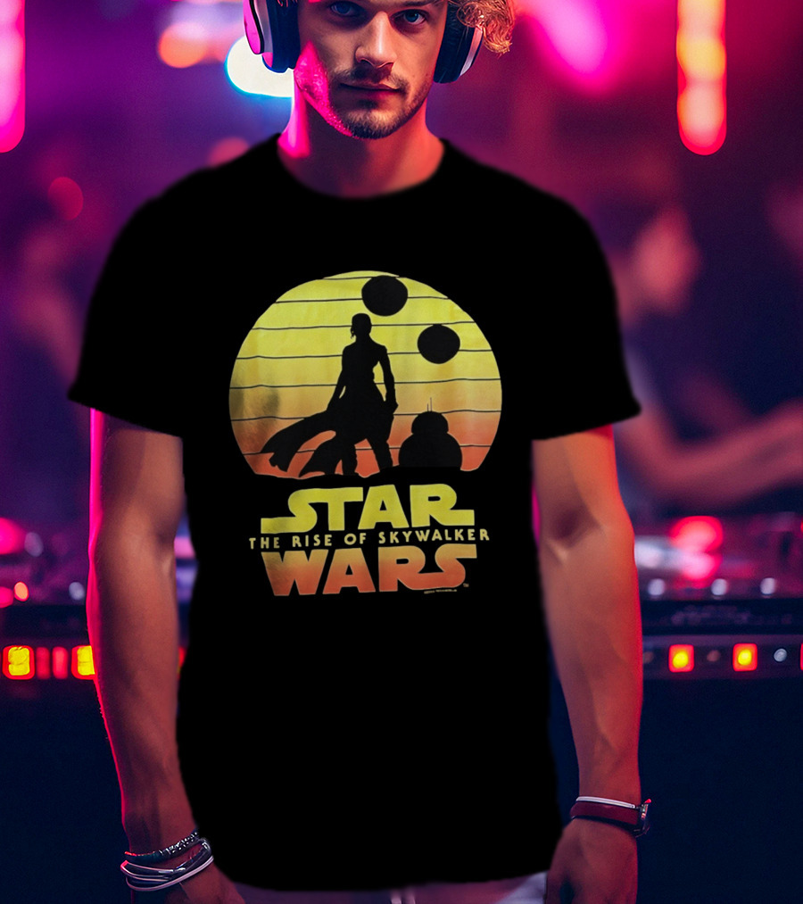 Star Wars The Rise Of Skywalker Silhouette Sunset Scene T-Shirt