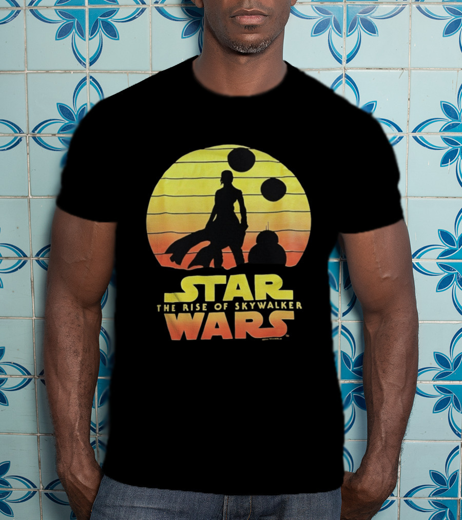 Star Wars The Rise Of Skywalker Silhouette Sunset Scene T-Shirt