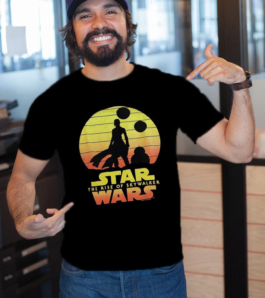 Star Wars The Rise Of Skywalker Silhouette Sunset Scene T-Shirt