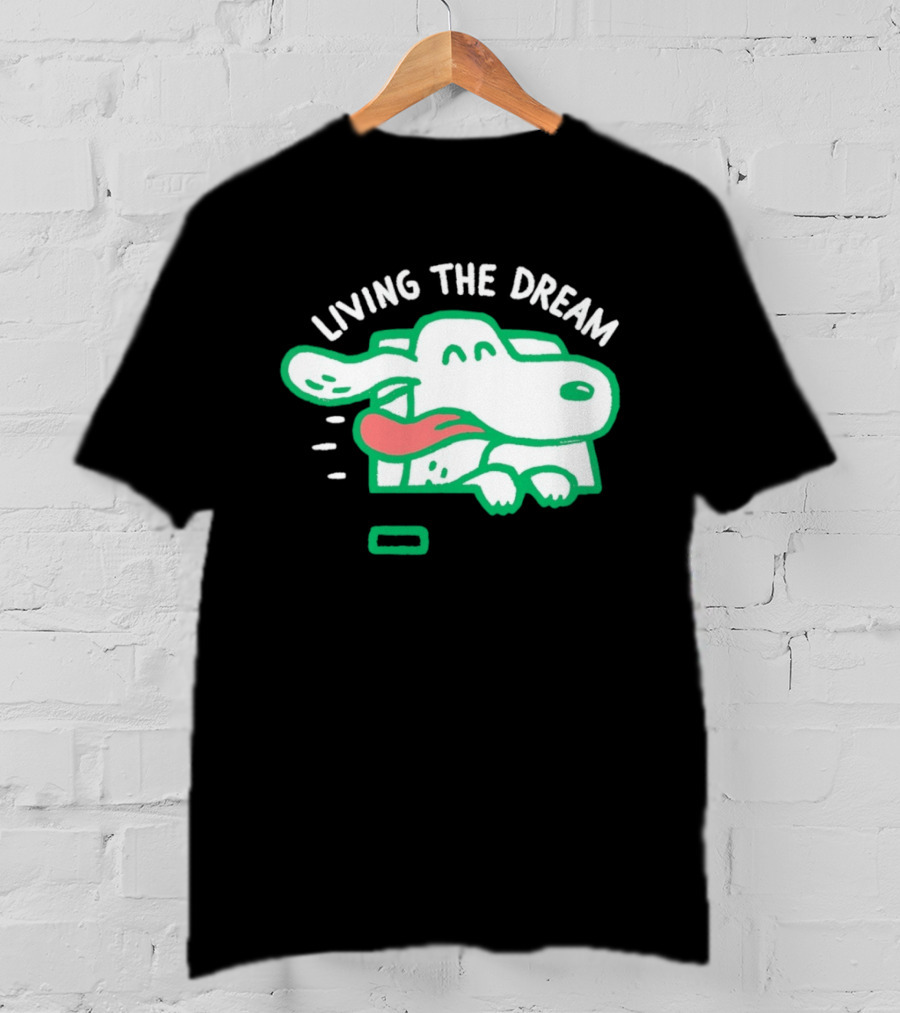Living The Dream Dog Joyfully Enjoying Car Ride With Head Out The Window T-Shirt
