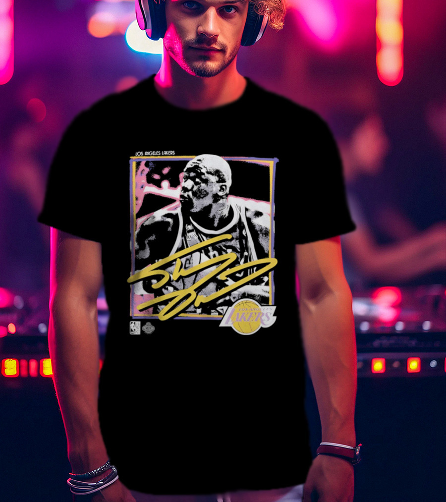 Los Angeles Lakers Shaquille O'Neal 55 Signature NBA Official Merchandise T-Shirt