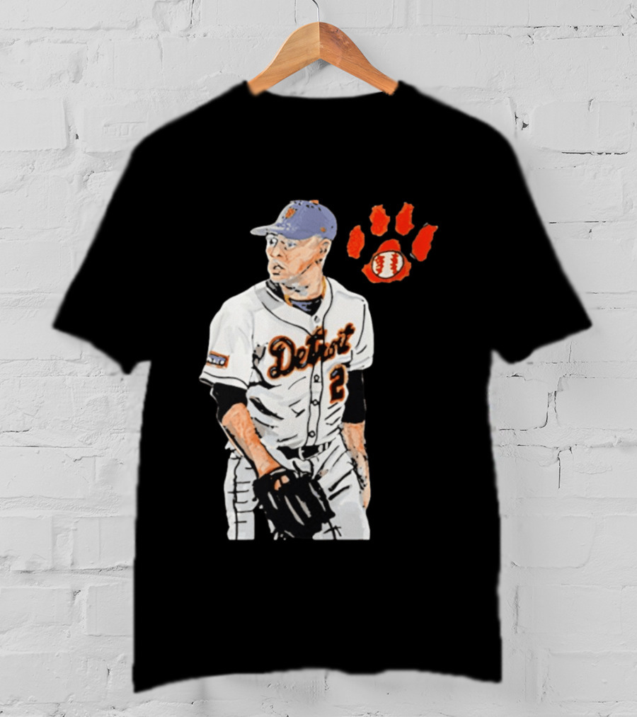 Detroit Tigers Tarik Skubal Baseball Cartoon Character With Paw Print And Baseball T-Shirt