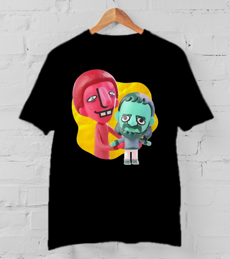 The Best Buds Colorful Character Figures Hugging Playful T-Shirt