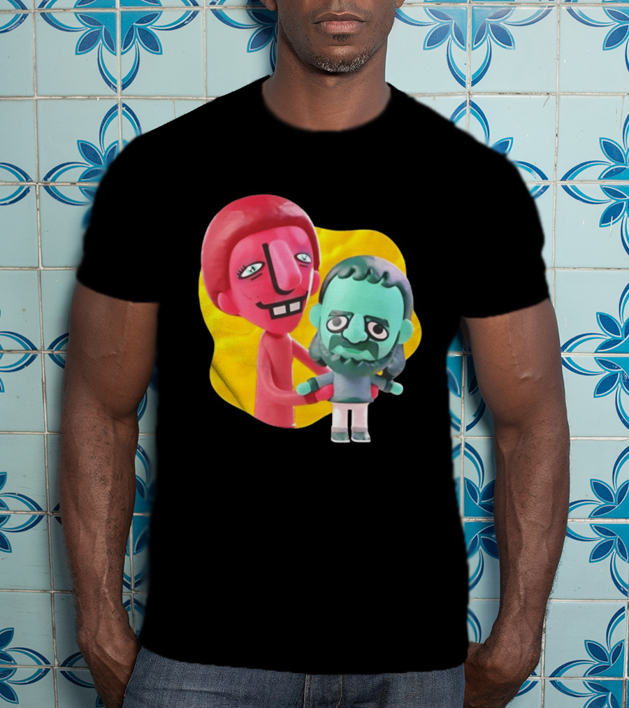 The Best Buds Colorful Character Figures Hugging Playful T-Shirt