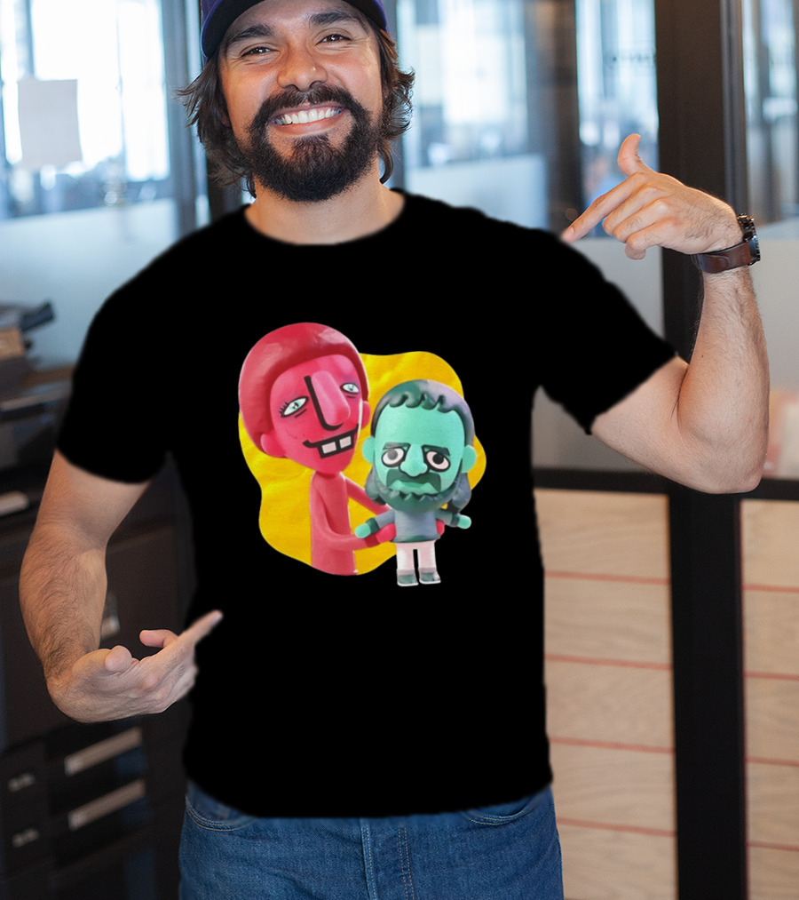 The Best Buds Colorful Character Figures Hugging Playful T-Shirt