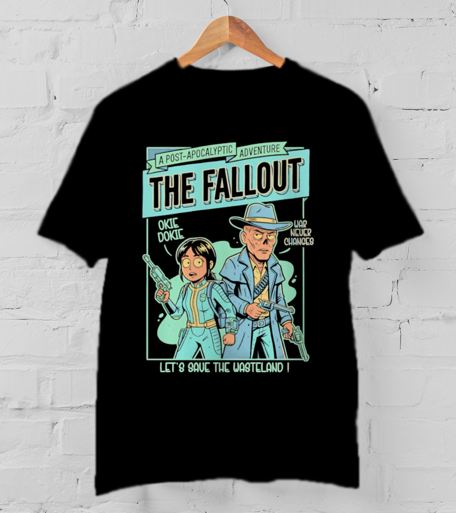 Lucy And Ghoul Post Apocalyptic Adventure Okie Dokie Let's Save The Wasteland Duo Fallout T-Shirt