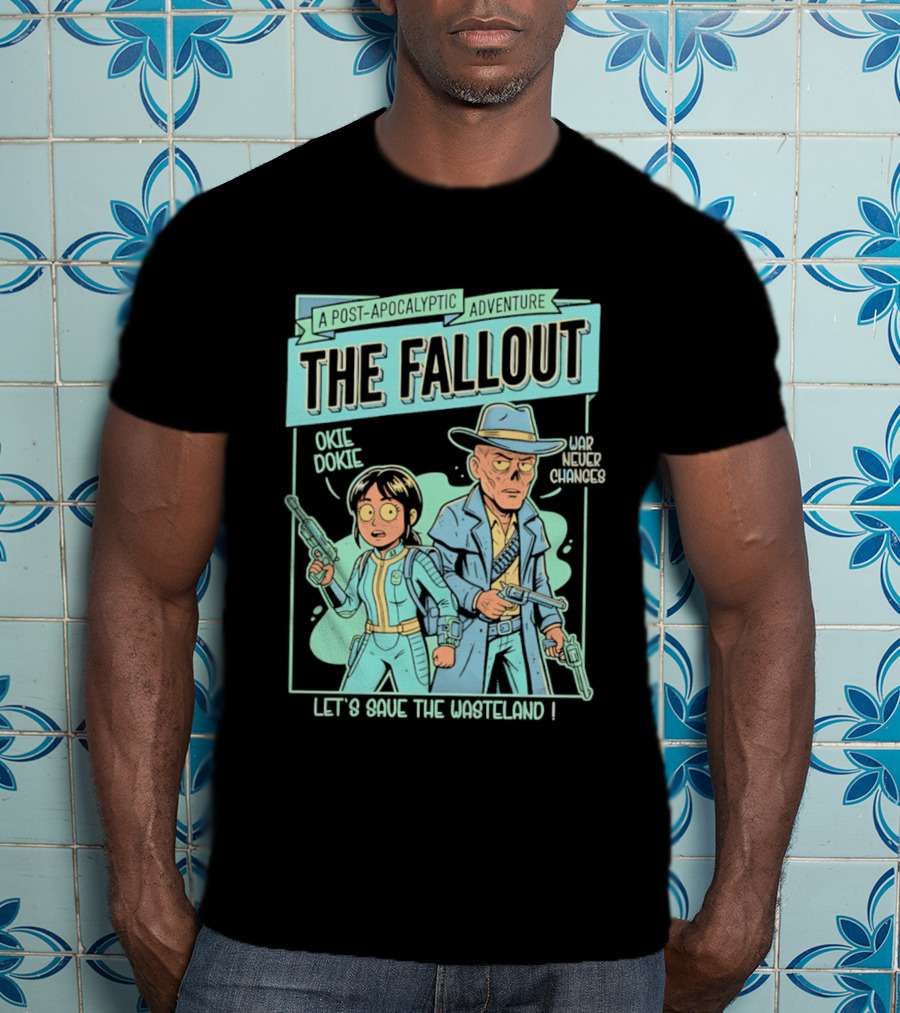 Lucy And Ghoul Post Apocalyptic Adventure Okie Dokie Let's Save The Wasteland Duo Fallout T-Shirt