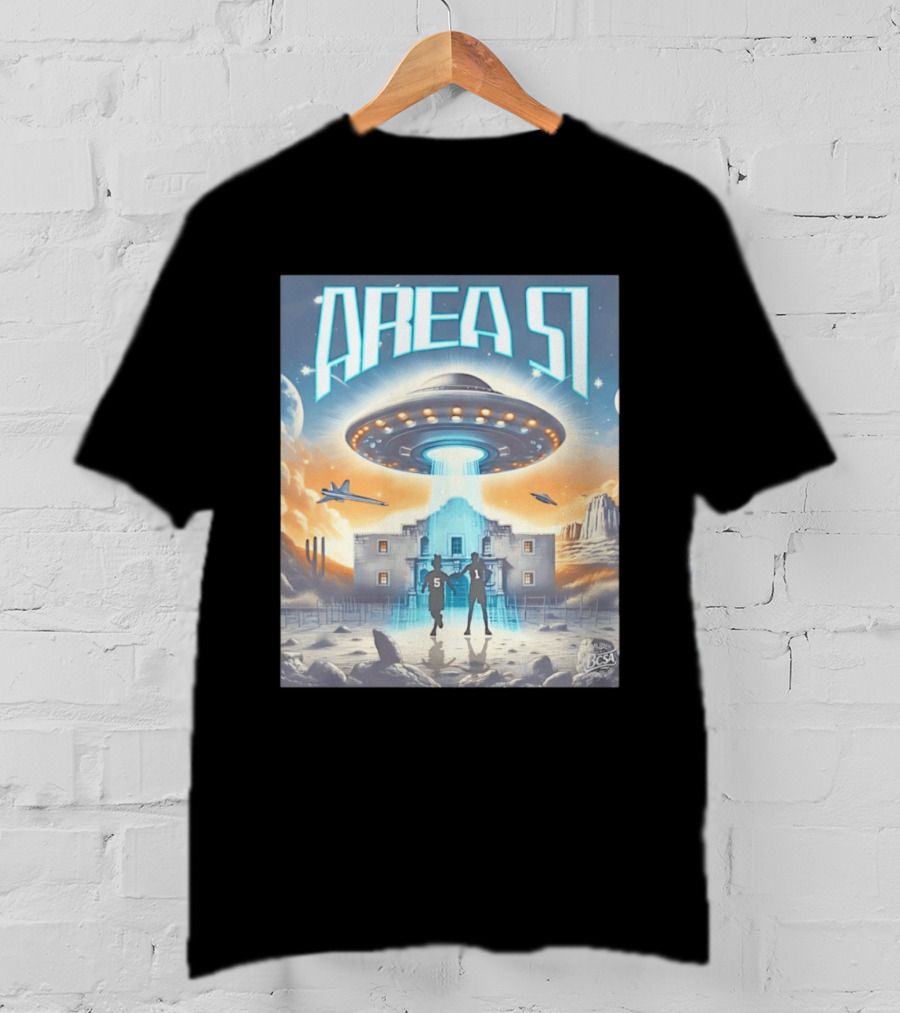 Area 51 UFO Abduction Scene With BCSA Aliens T-Shirt