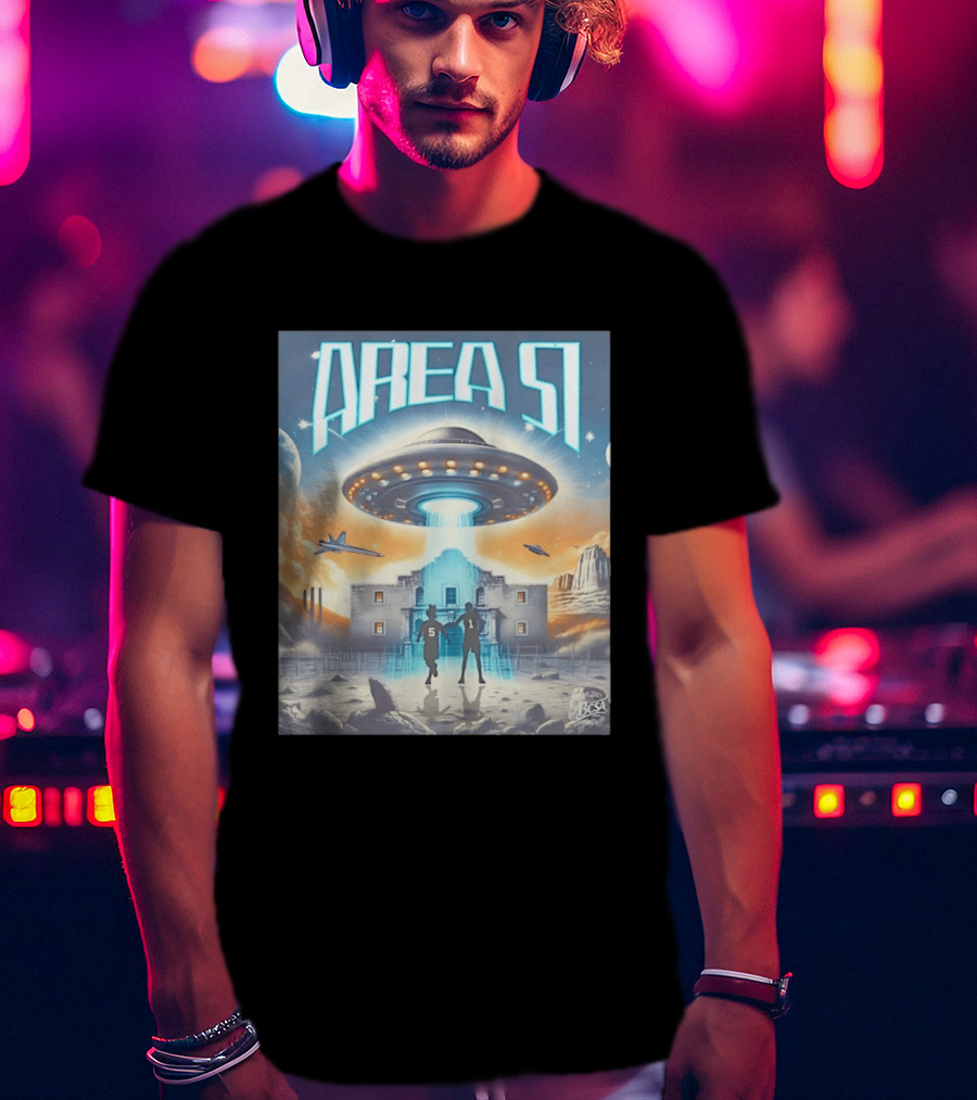 Area 51 UFO Abduction Scene With BCSA Aliens T-Shirt