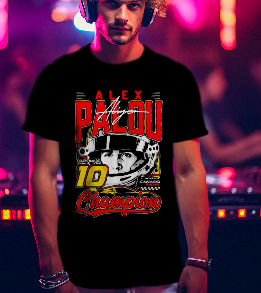 Alex Palou 10 Champion Racing Helmet Signature T-Shirt