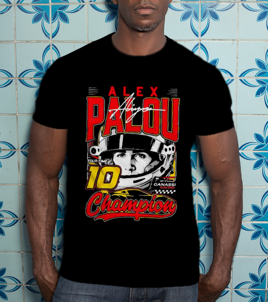 Alex Palou 10 Champion Racing Helmet Signature T-Shirt
