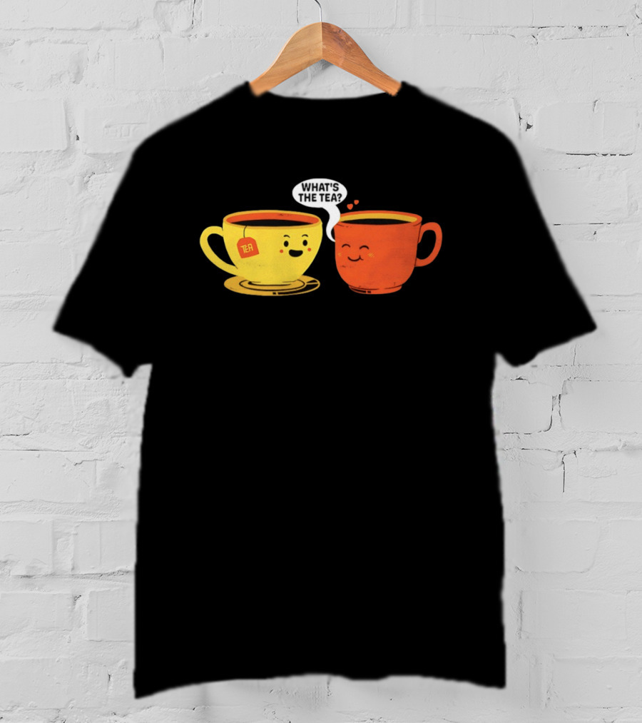 What's The Tea Gossiping Teacups Cute Conversation T-Shirt