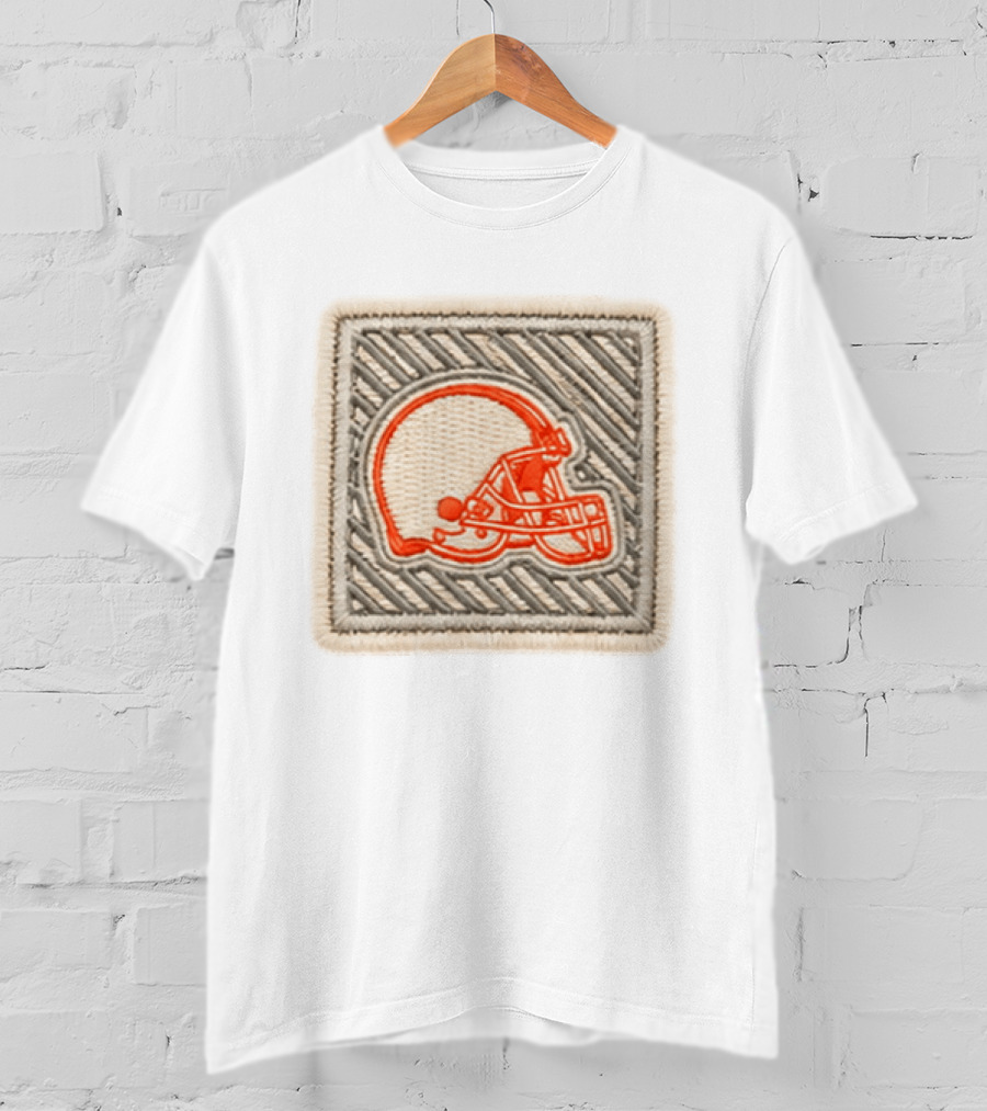 Browns 2026 Training Camp Helmet Patch Retro Style Embroidery T-Shirt
