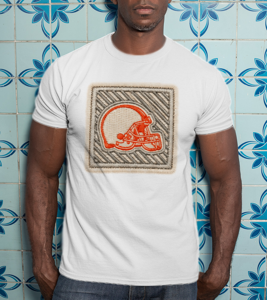 Browns 2026 Training Camp Helmet Patch Retro Style Embroidery T-Shirt