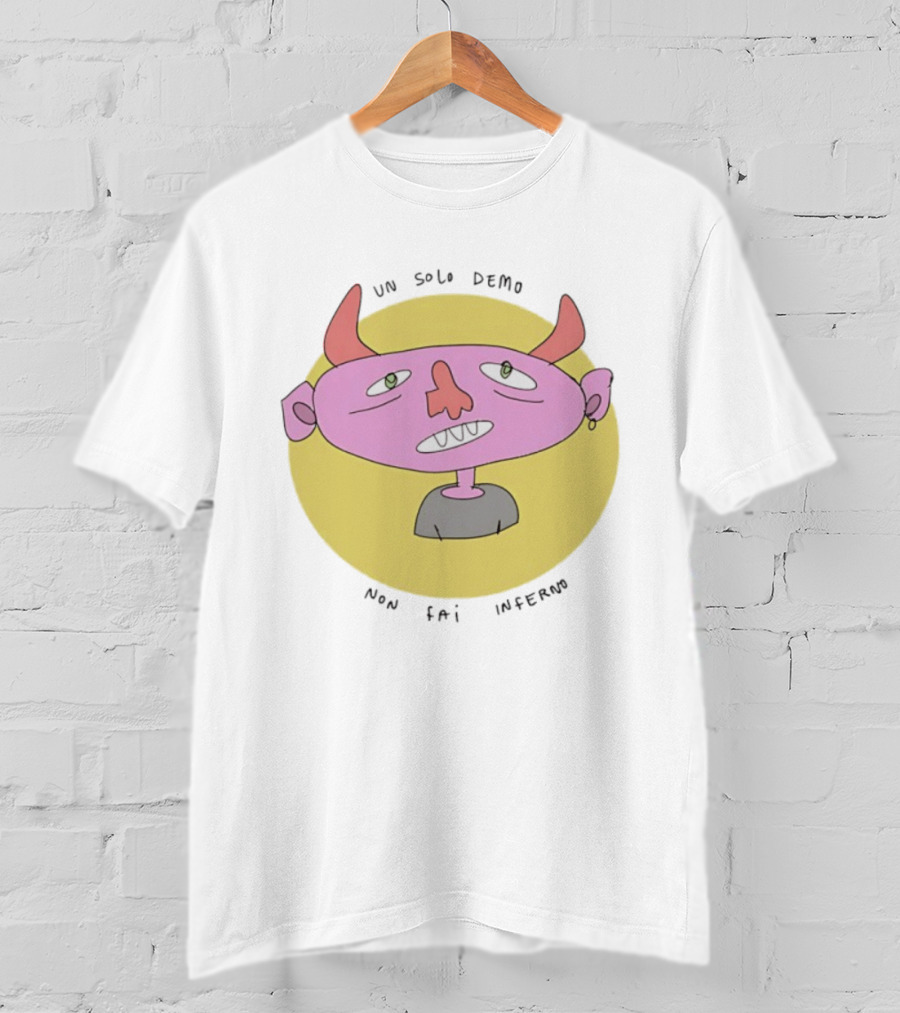 Un Solo Demo Non Fai Inferno Cartoon Character With Horns T-Shirt