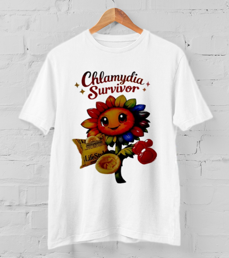 Chlamydia Survivor Rainbow Sunflower LifeStyles Condom Sexual Health Awareness STI STD T-Shirt