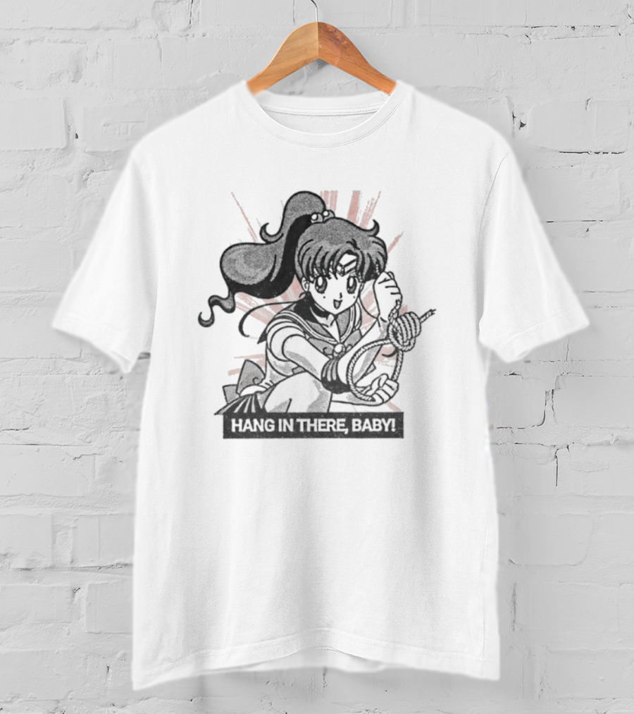 Makoto Kino Sailor Moon Hang In There Baby Retro Anime T-Shirt