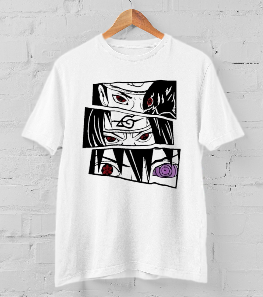 Uchiha Itachi Sasuke Sharingan Rinnegan Eyes Anime Trends 2026 T-Shirt