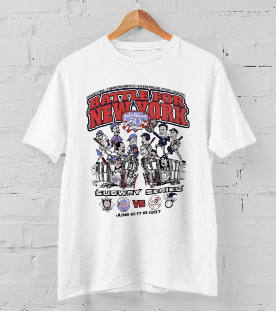 Battle For New York Yankees Mets Inaugural Commemorative Interleague Game Series T-Shirt