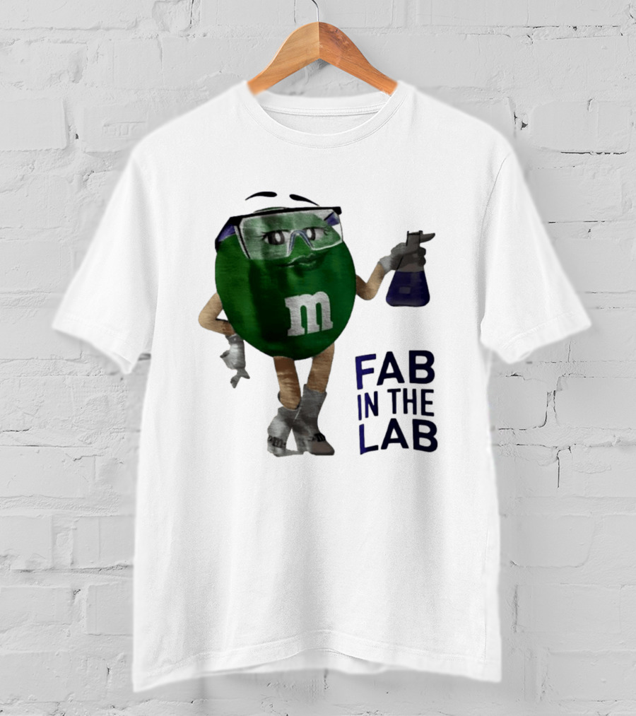 Green M&M Fab In The Lab Safety Goggles Flask T-Shirt